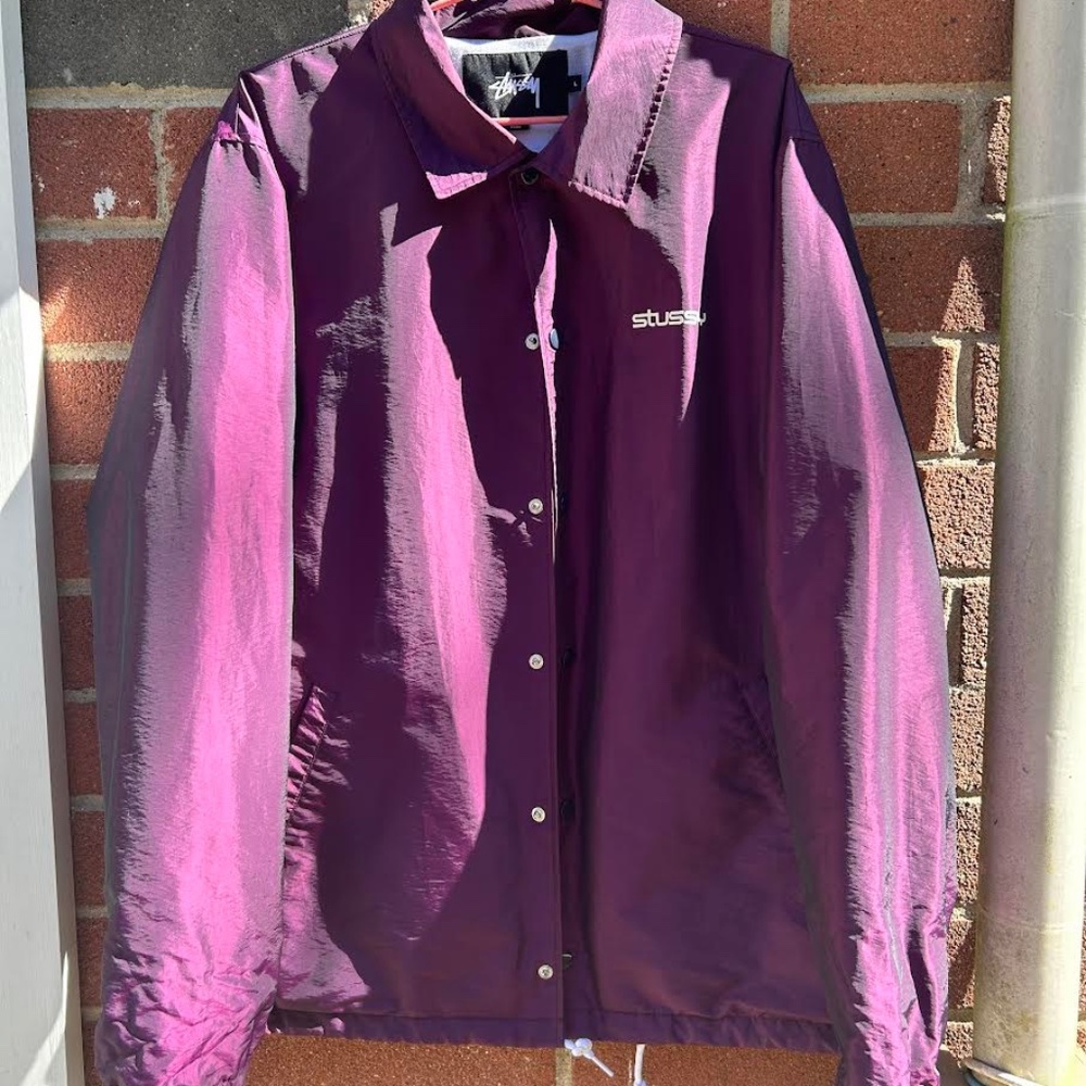 Stussy Purple Flip/Flop Coach Jacket Mens Large